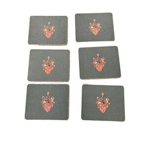 Vintage Set Of 6 Lady Clare Melamine Coasters With Heraldic Shield Design in Box
